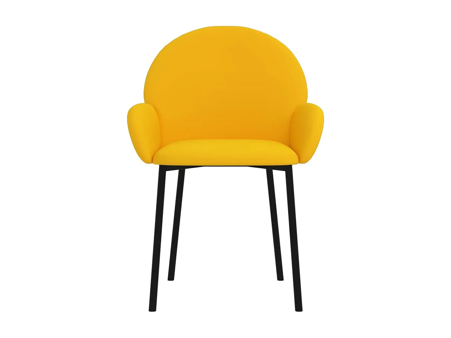 Zwei Esszimmerstühle aus gelbem Samt