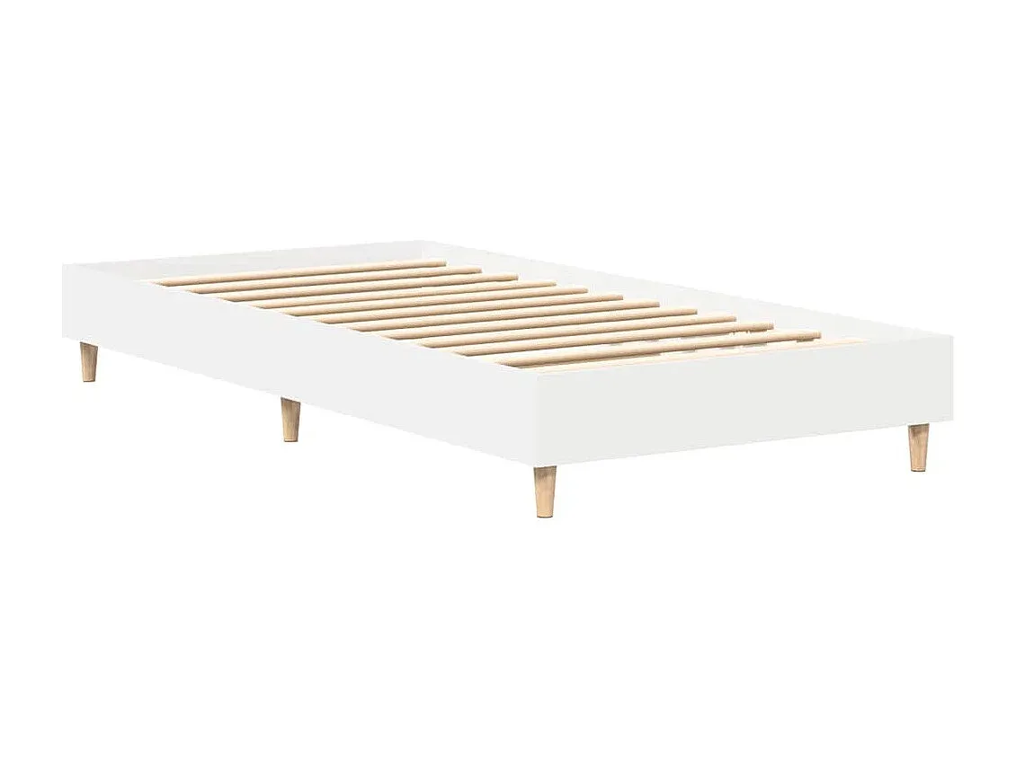 Weißes Einzelbettgestell 100x200 cm aus Holzwerkstoff