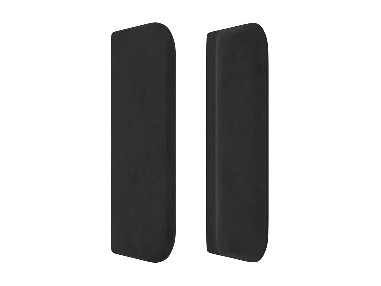 Schwarzes Bettkopfteil aus Samt mit Ohren, 93x16x78/88 cm