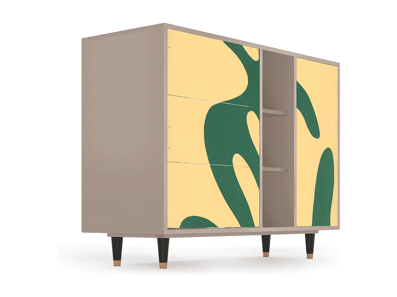 Hölzernes Sideboard mit Schubladen und Regalen, 125x98x48 cm