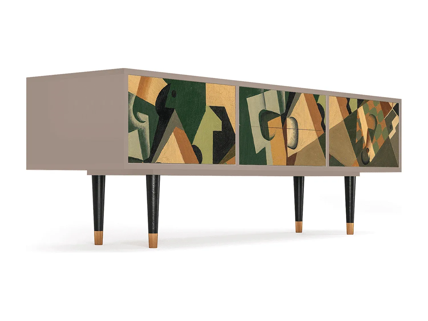 Moderner Fernsehtisch mit Glaselementen