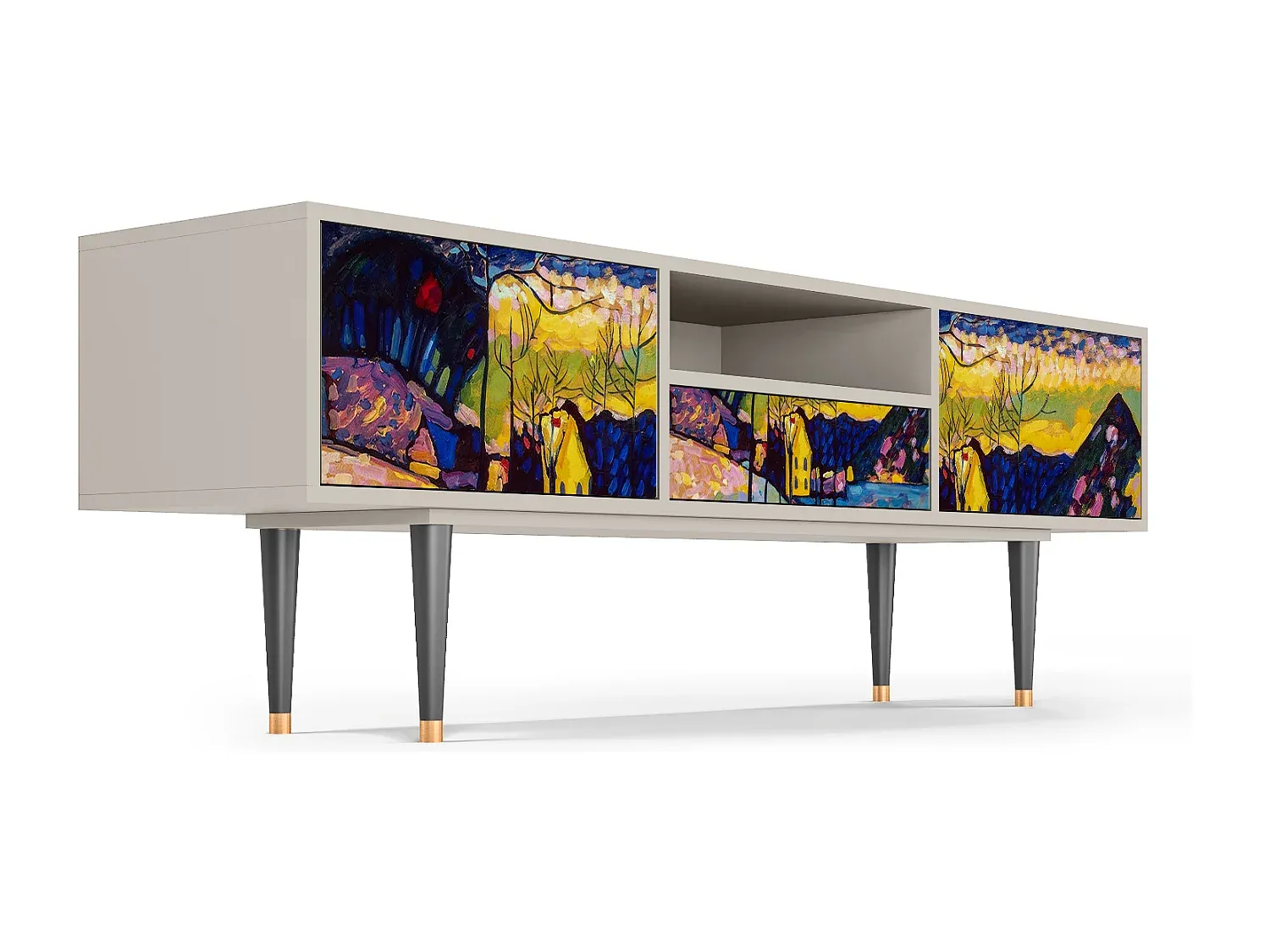 Fernsehschrank - Landschaftsmotiv, Beige