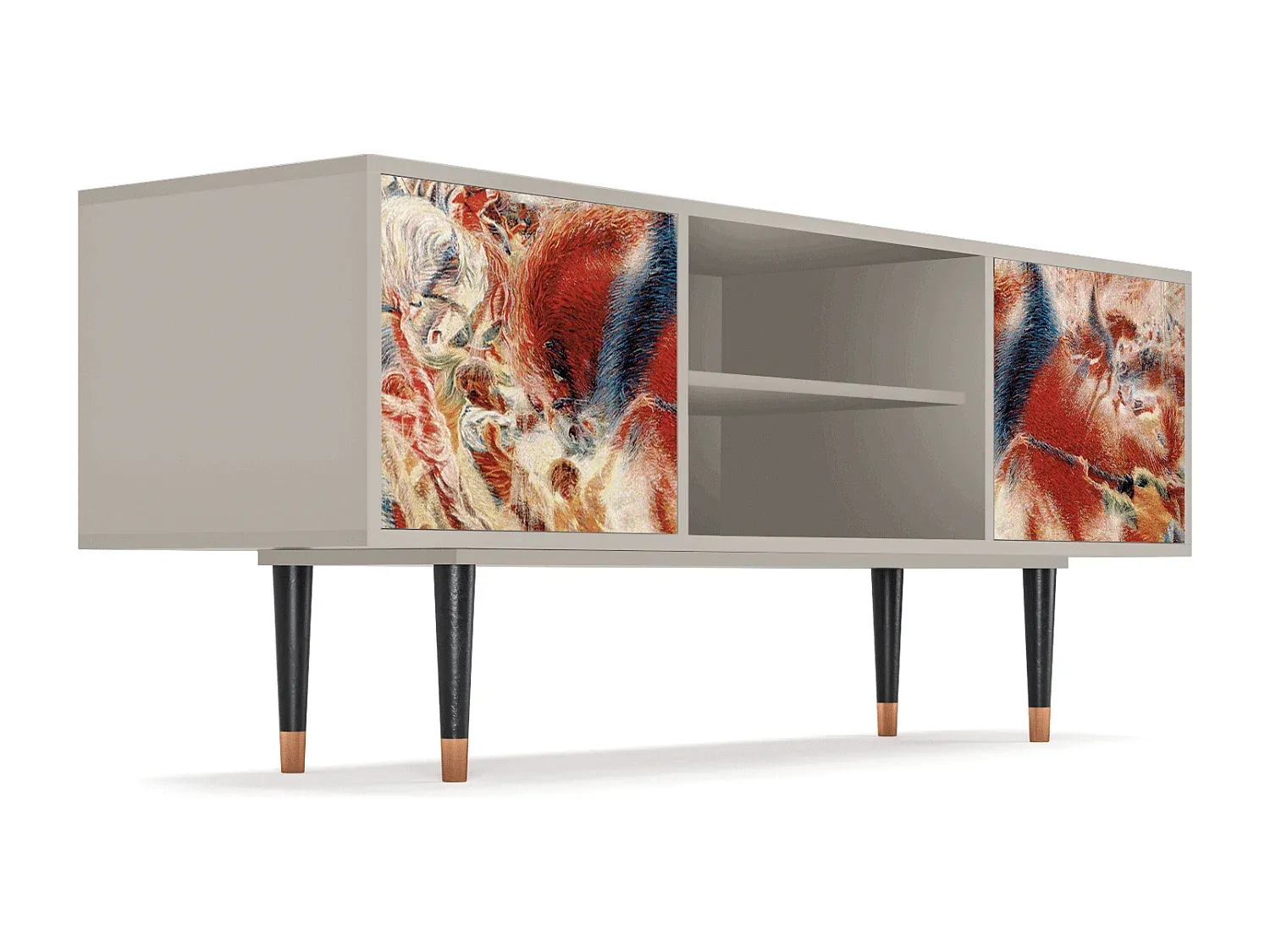 Moderner TV-Schrank mit Stauraum, Sandfarben