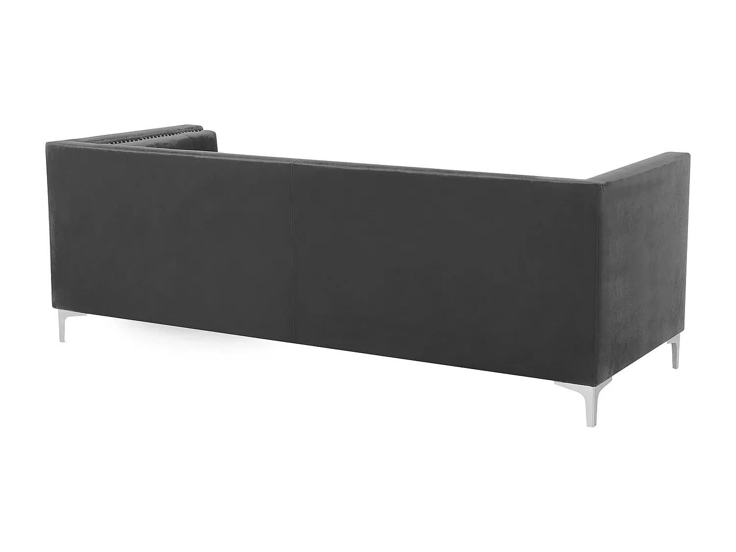 Elegantes 3-Sitzer Sofa aus Samt in Dunkelgrau