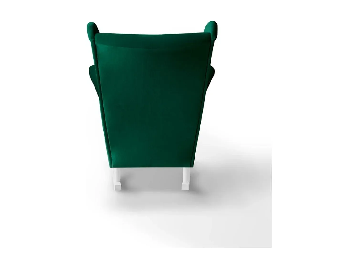 Moderner Schaukelstuhl in Grün mit Weißen Beinen