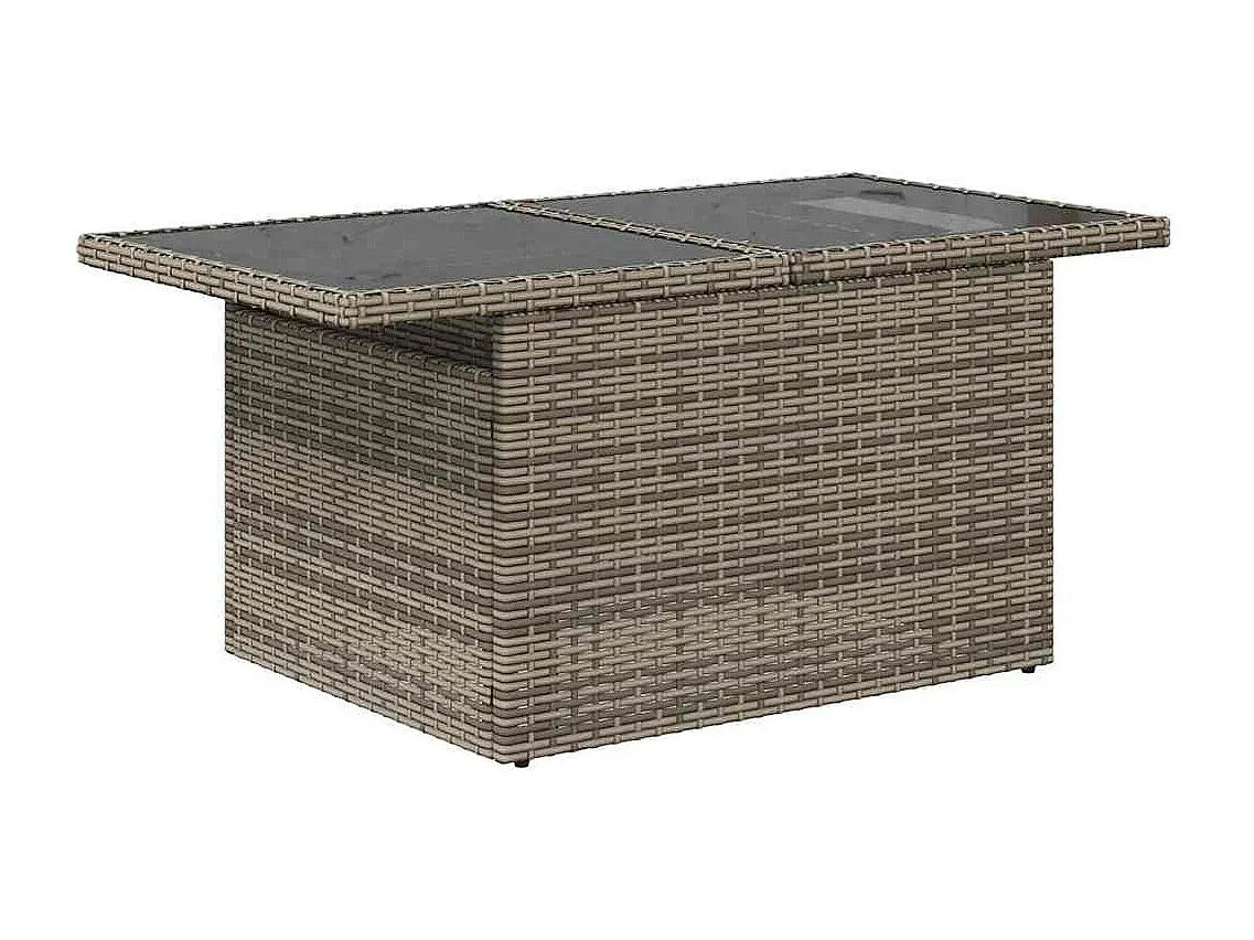 Moderne Gartensofagarnitur mit Kissen, Grau, Poly Rattan