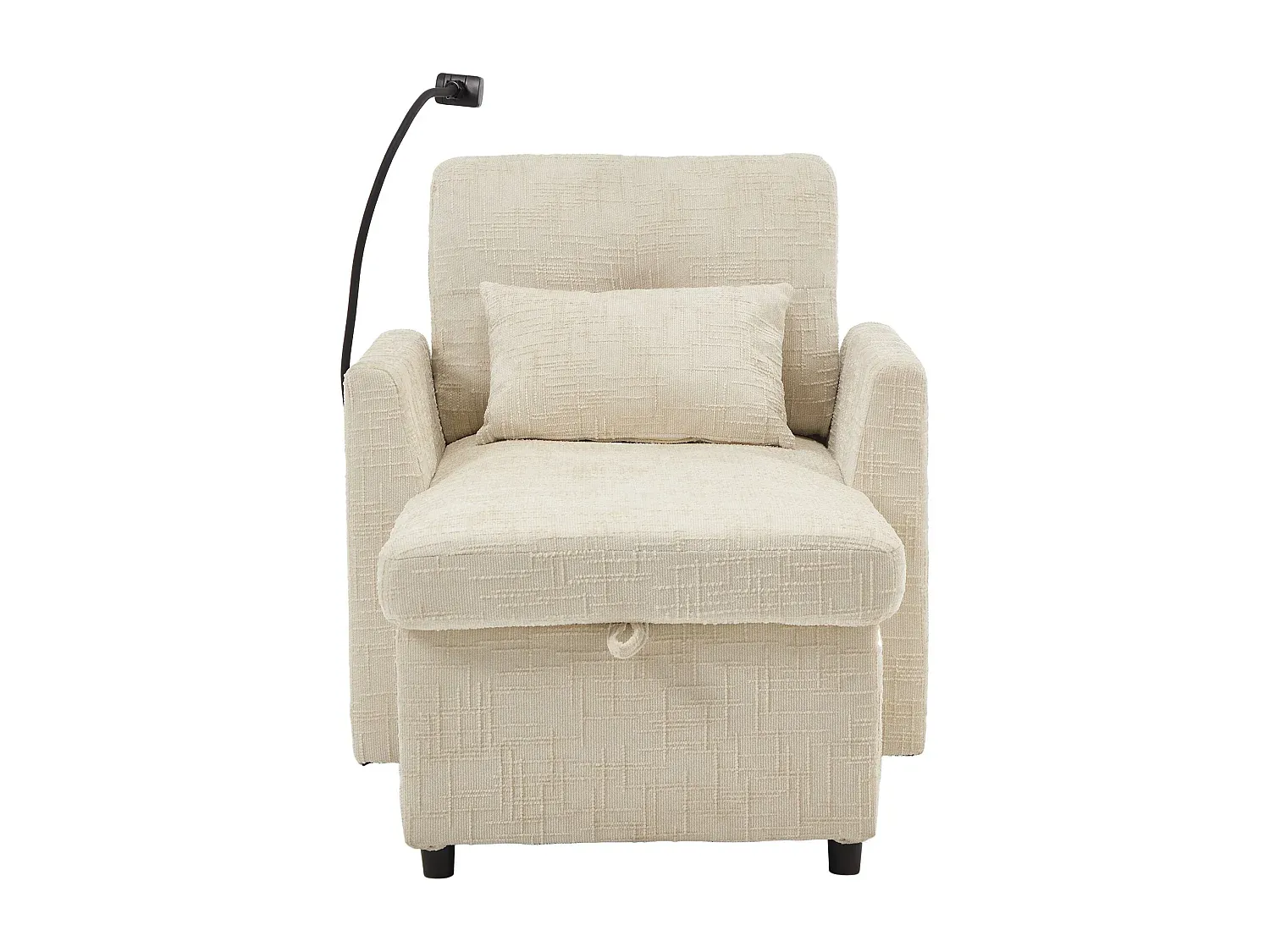 Loungesofa mit Stauraum und Handyhalter in Beige