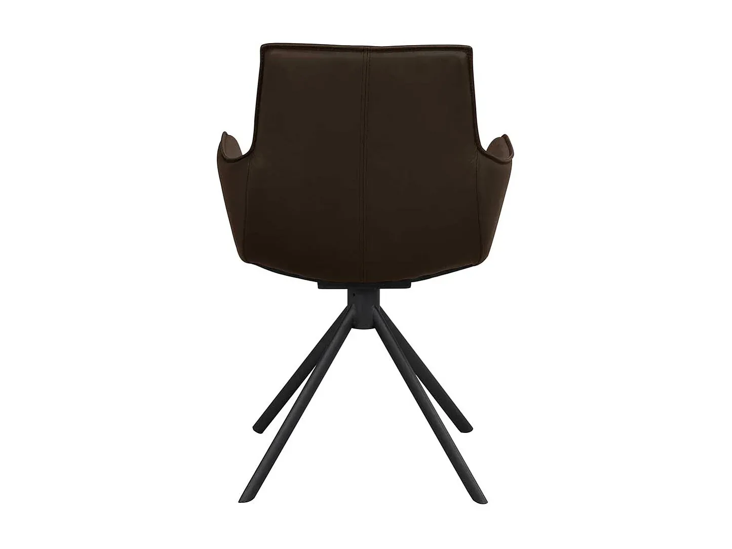 Verstellbare Esszimmerstühle aus Leder mit Armlehnen, Braun, 2er Set