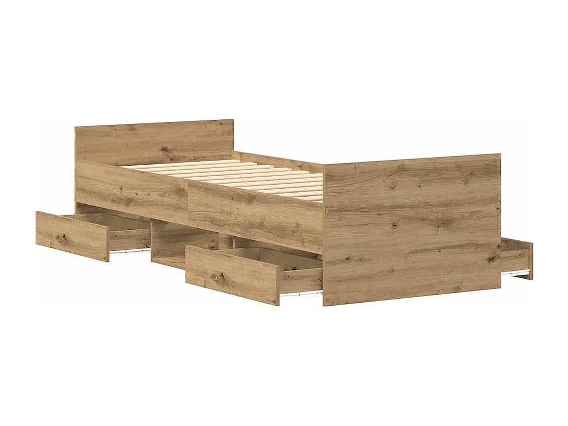 Massives Bettgestell Eiche 75 x 190 cm