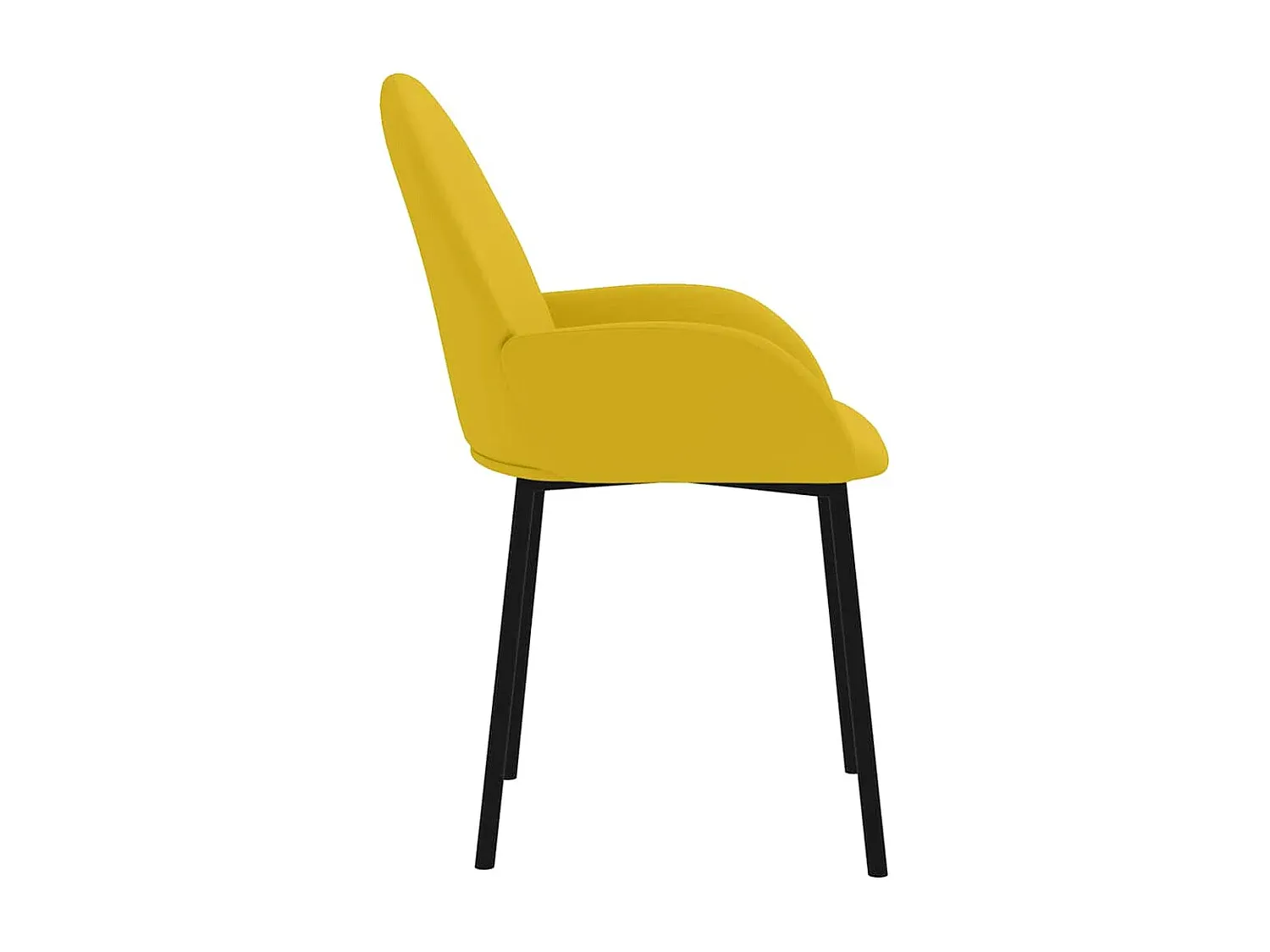 Zwei Esszimmerstühle aus gelbem Samt