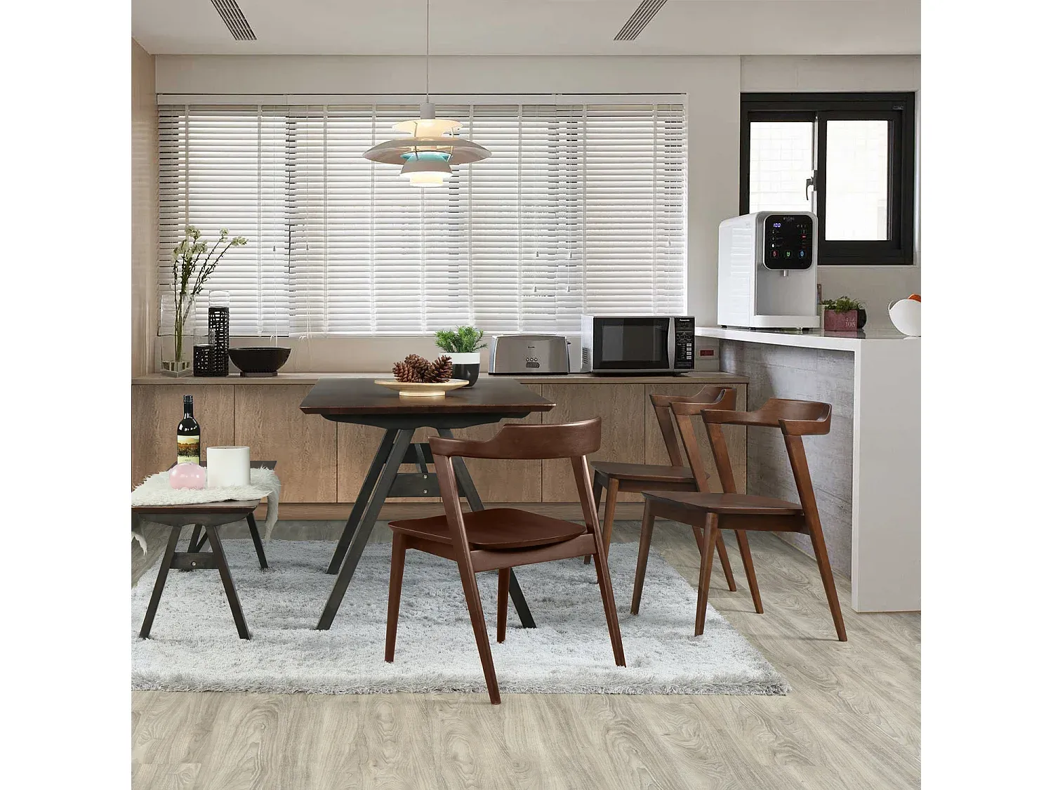 2er Set Esszimmerstühle Nussbaum Optik