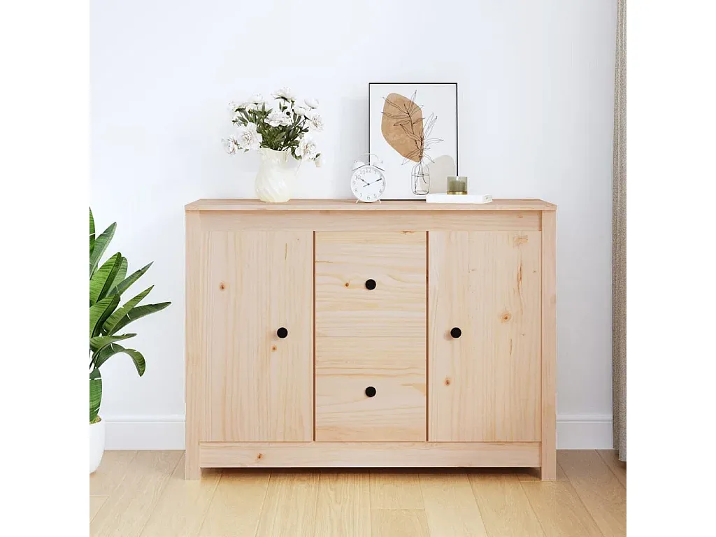 Rustikales Sideboard aus Massivholz Kiefer 100x35x74 cm