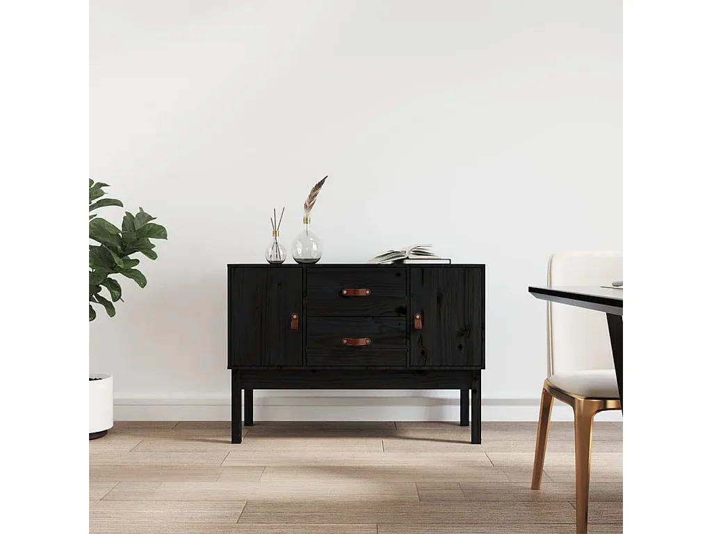 Elegantes Sideboard aus Kiefernholz Schwarz