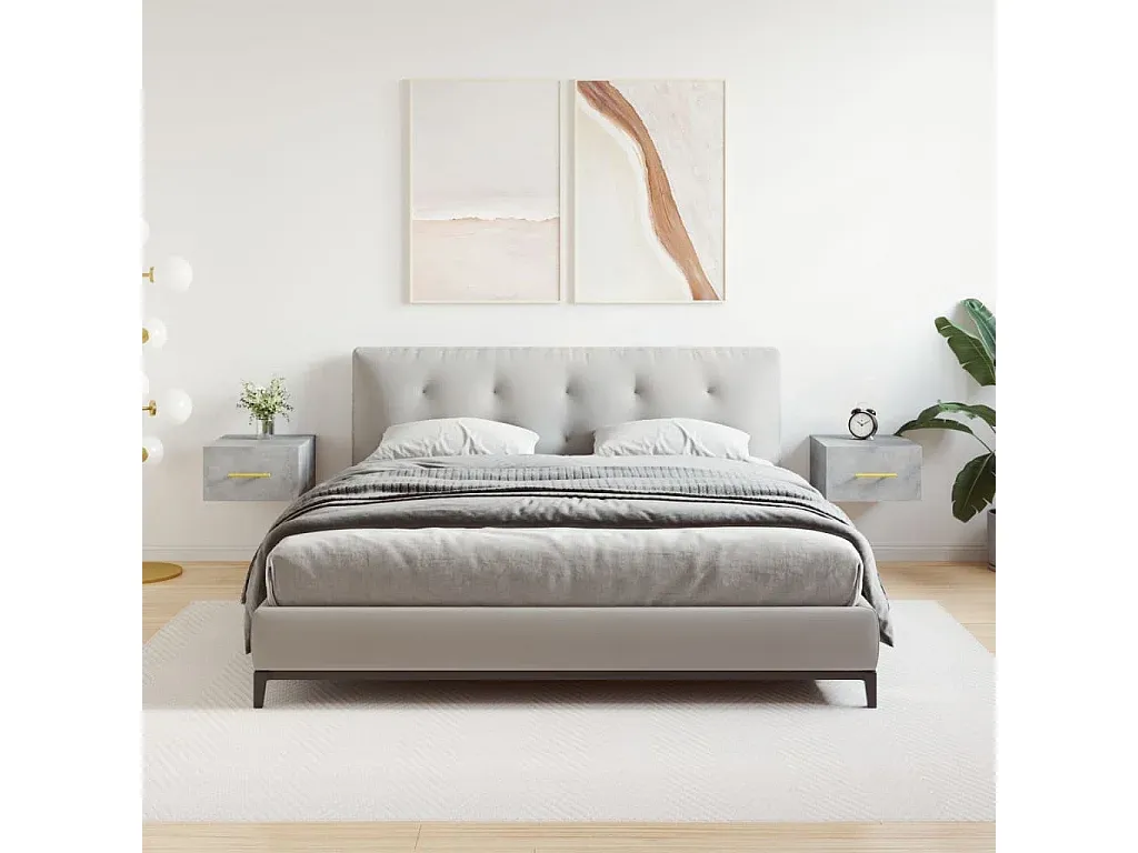 Moderne Wand-Nachttische in Betongrau 35x35x20 cm