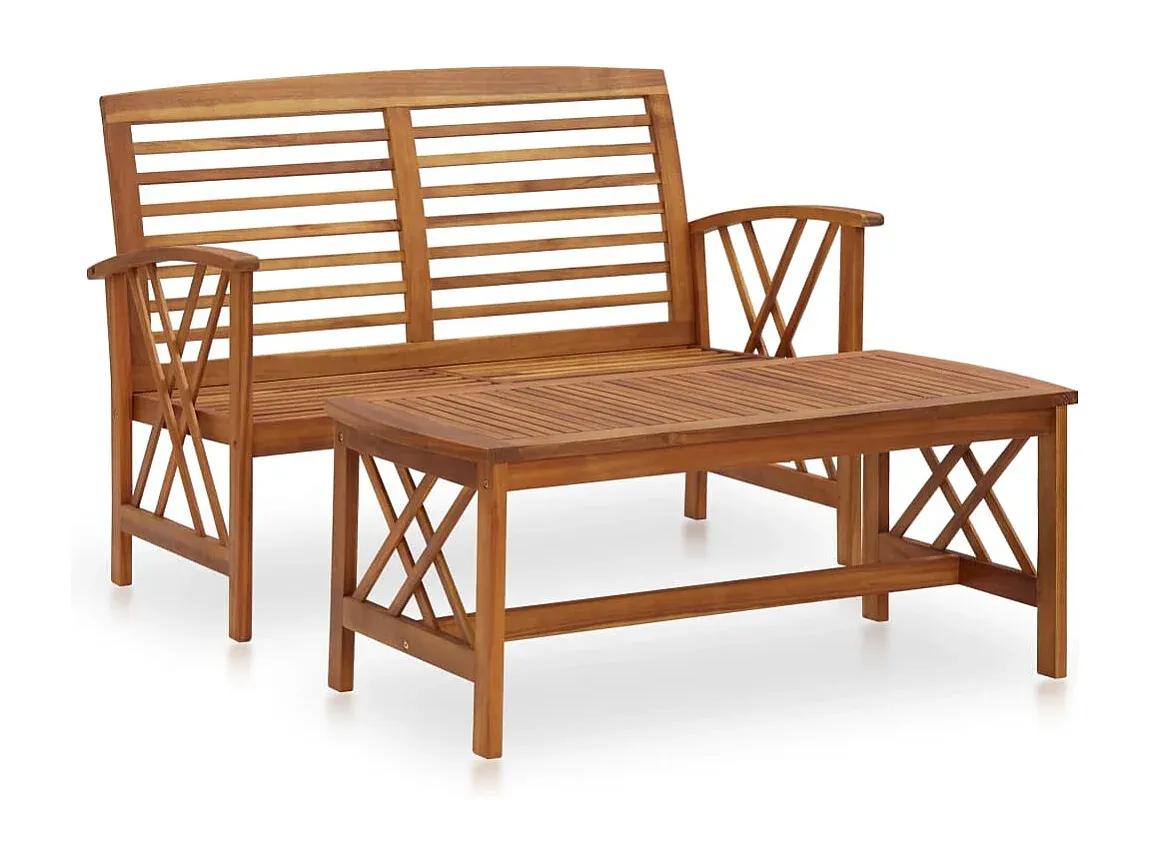 2-teiliges Gartenmöbel-Set aus Akazienholz