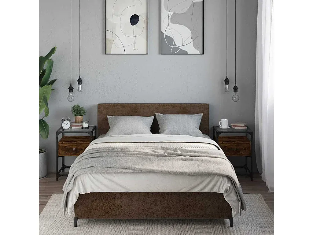 Beistelltische im Set aus Holzwerkstoff, Rauchereiche, 40x40x55 cm