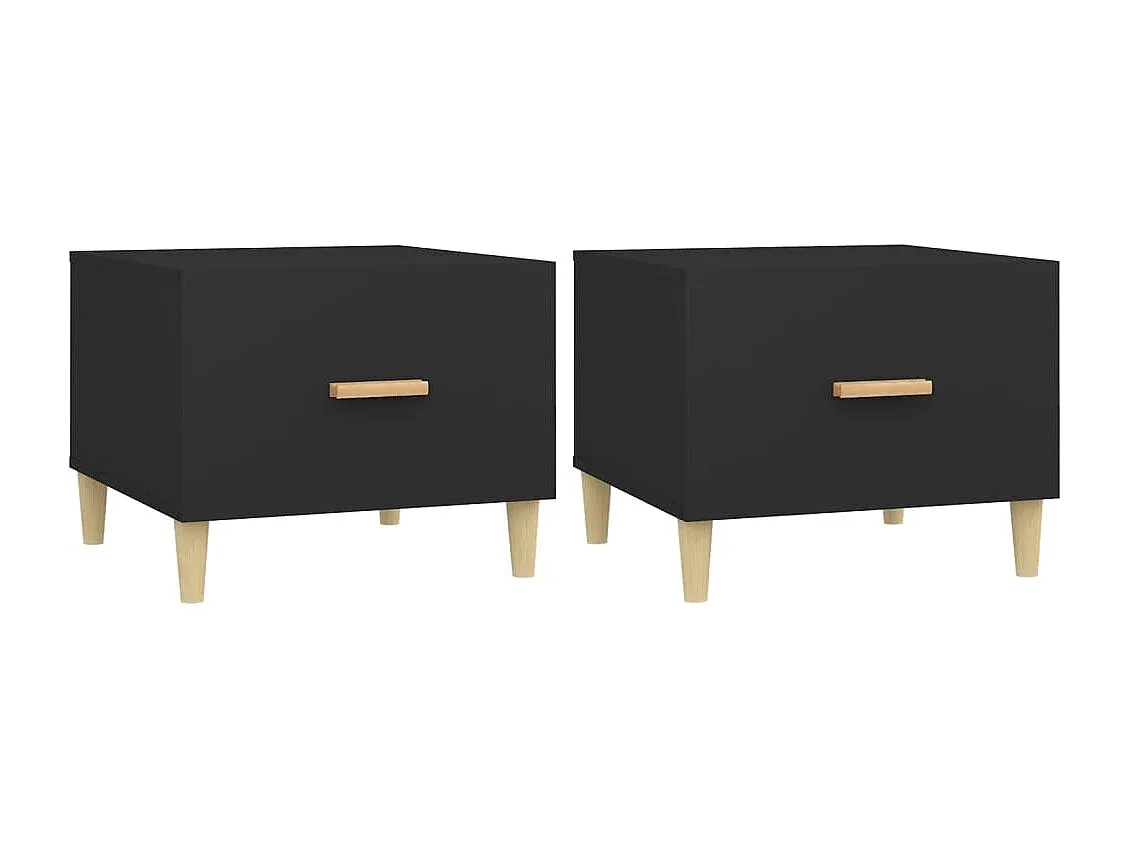 Moderner Beistelltisch-Satz in Schwarz, rund