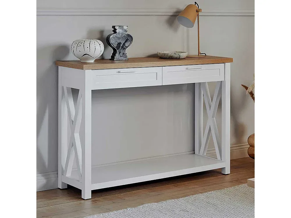 Rustikaler Flur-Tischkonsole, Vintage-Stil, 77 cm Höhe