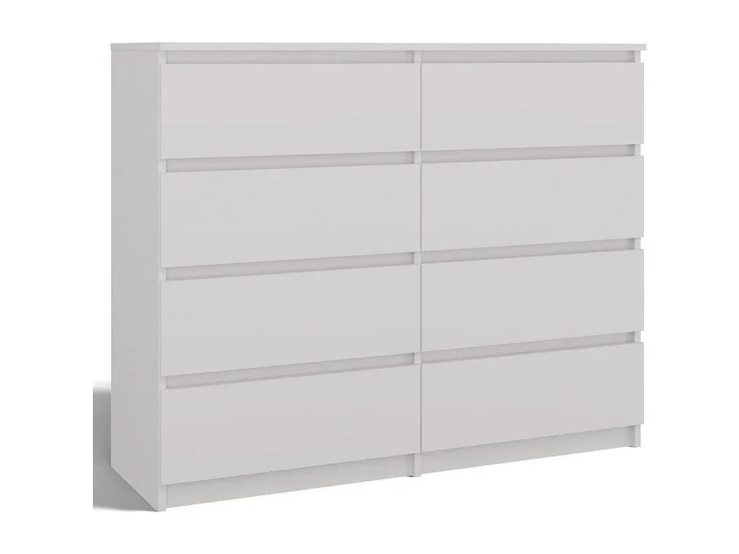 Große Weiße Kommode mit 8 Schubladen 120x40x97 cm