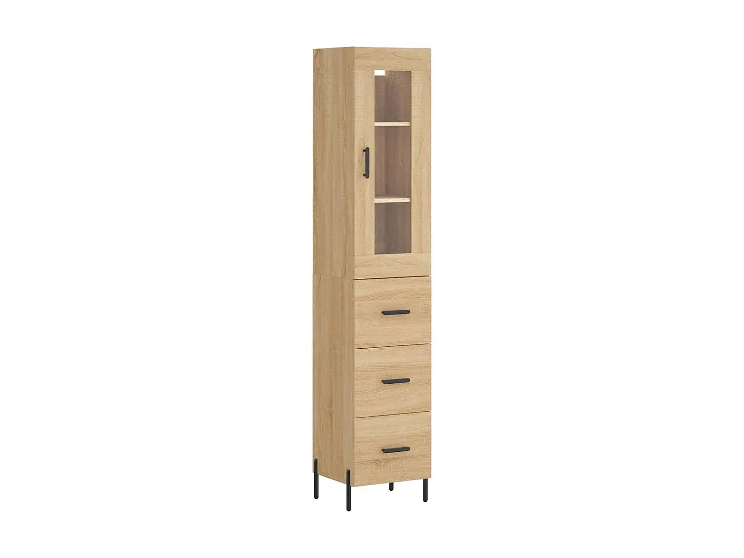 Eleganter Hochschrank aus Sonoma-Eiche Holzwerkstoff 34,5x34x180 cm