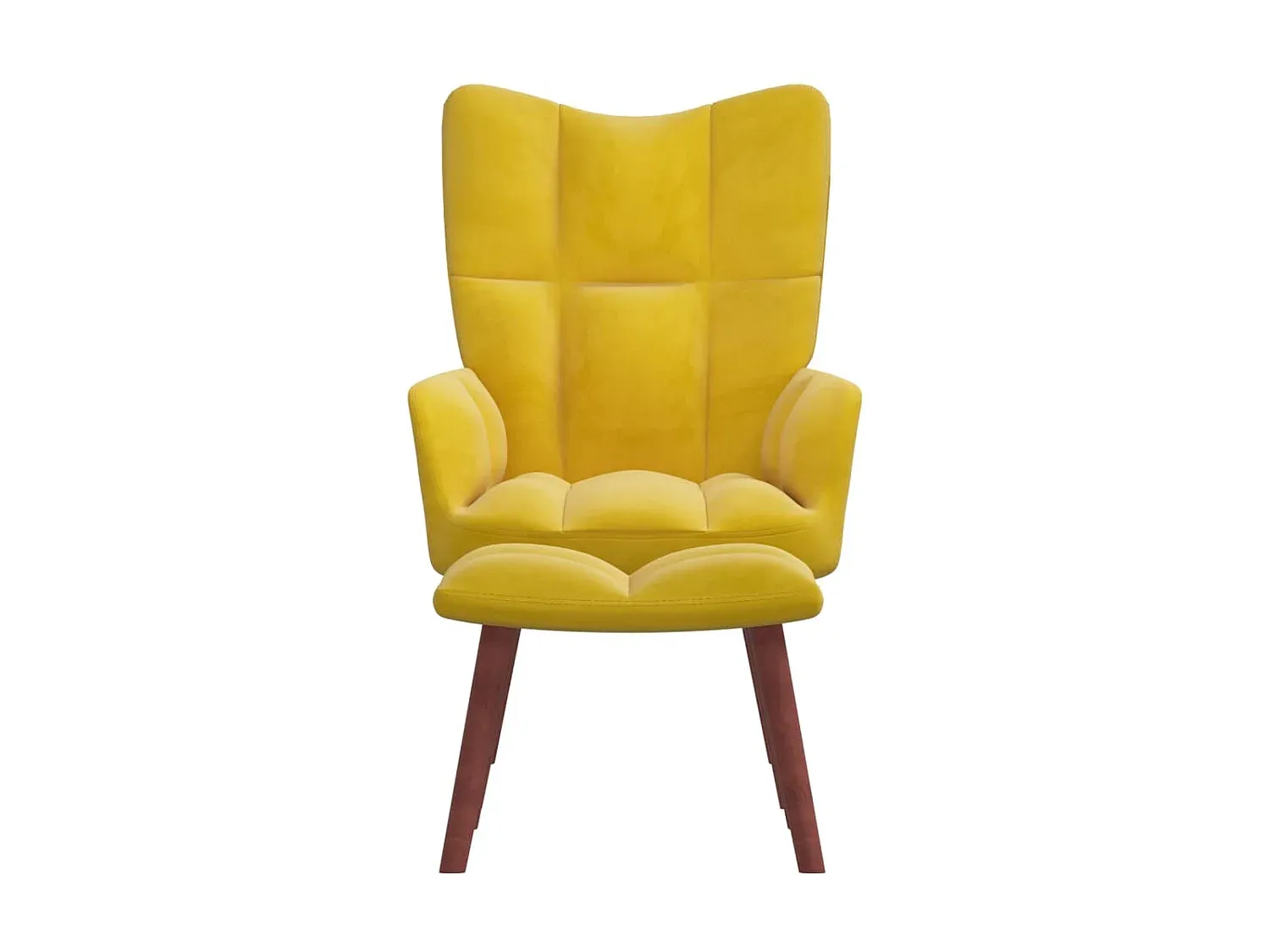 Verstellbarer Loungesessel mit Fußhocker in Senfgelb