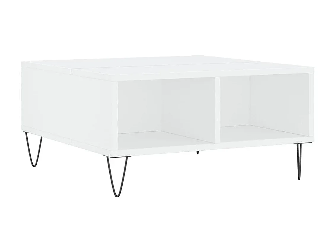 Moderner weißer Couchtisch 60x60cm aus Holzwerkstoff