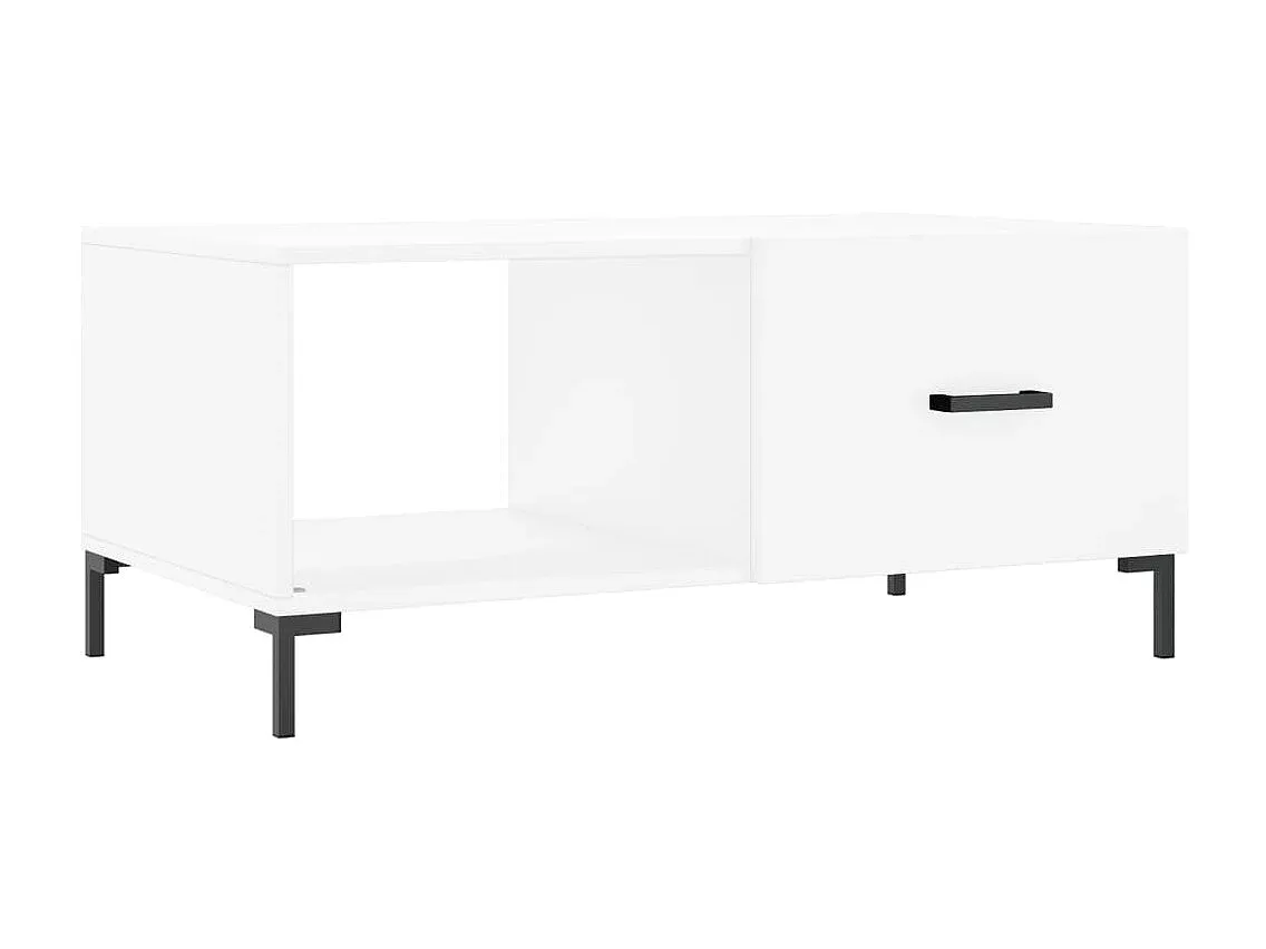 Moderner weißer Couchtisch aus Holzwerkstoff 90x50x40 cm