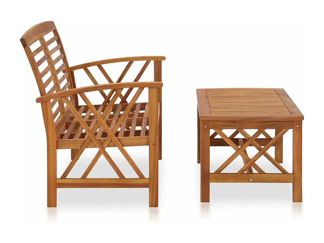 2-teiliges Gartenmöbel-Set aus Akazienholz