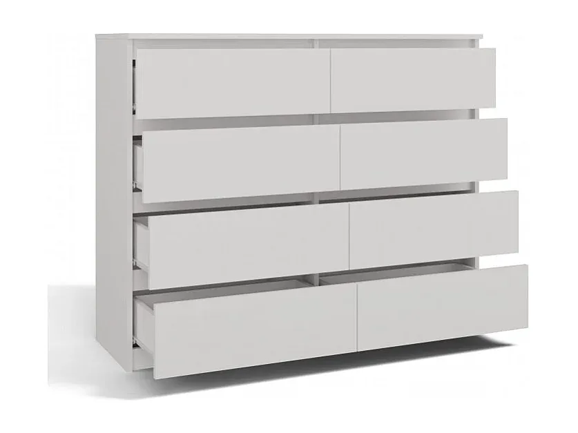 Große Weiße Kommode mit 8 Schubladen 120x40x97 cm