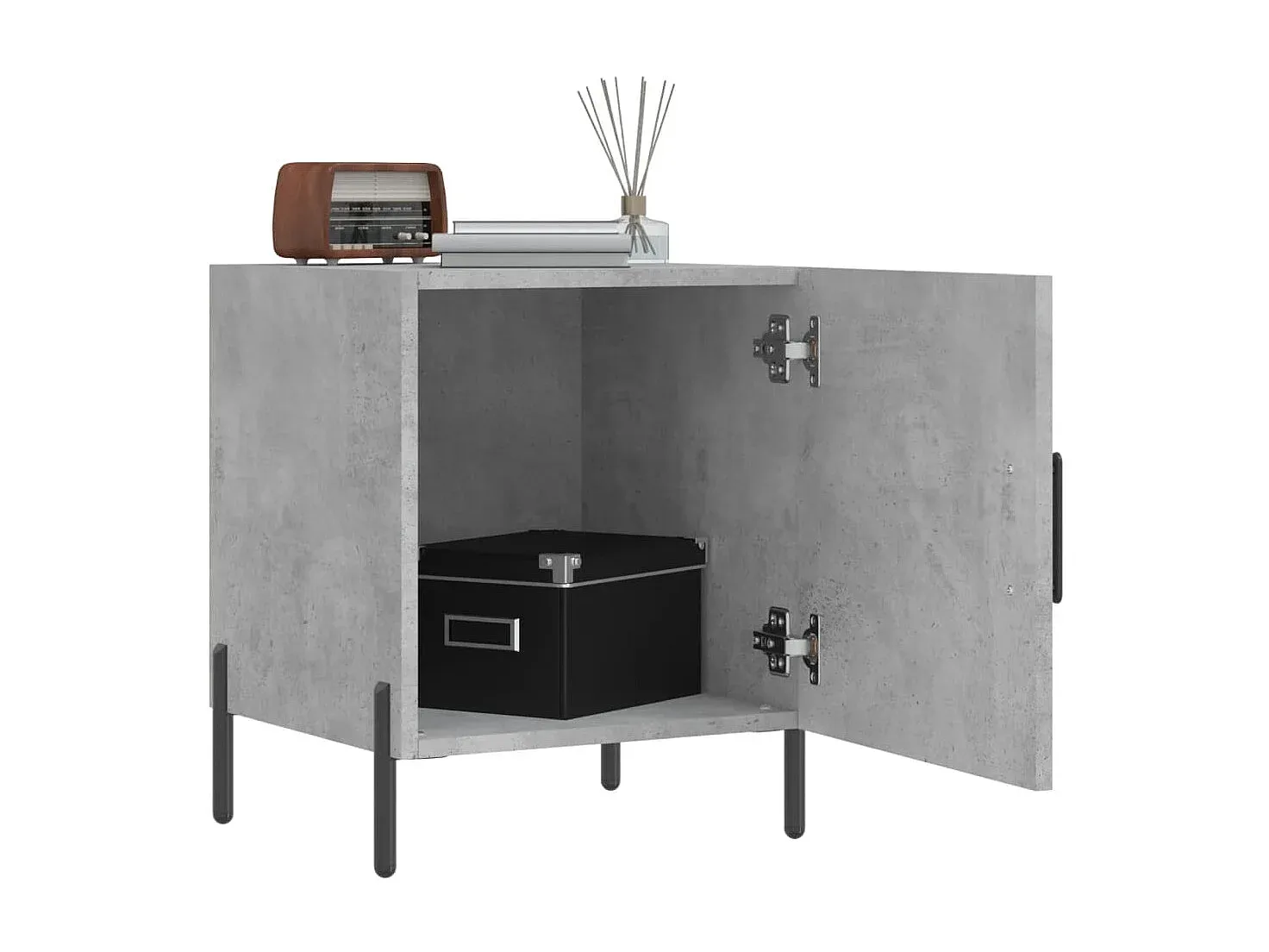 Modernes 2er-Set Nachttische in Betongrau aus Holzwerkstoff