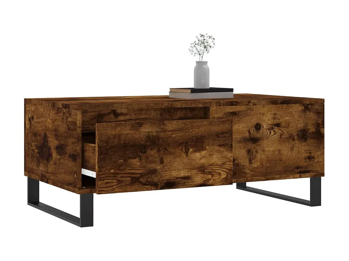 Moderner Couchtisch aus Räuchereiche 90x50x36,5 cm