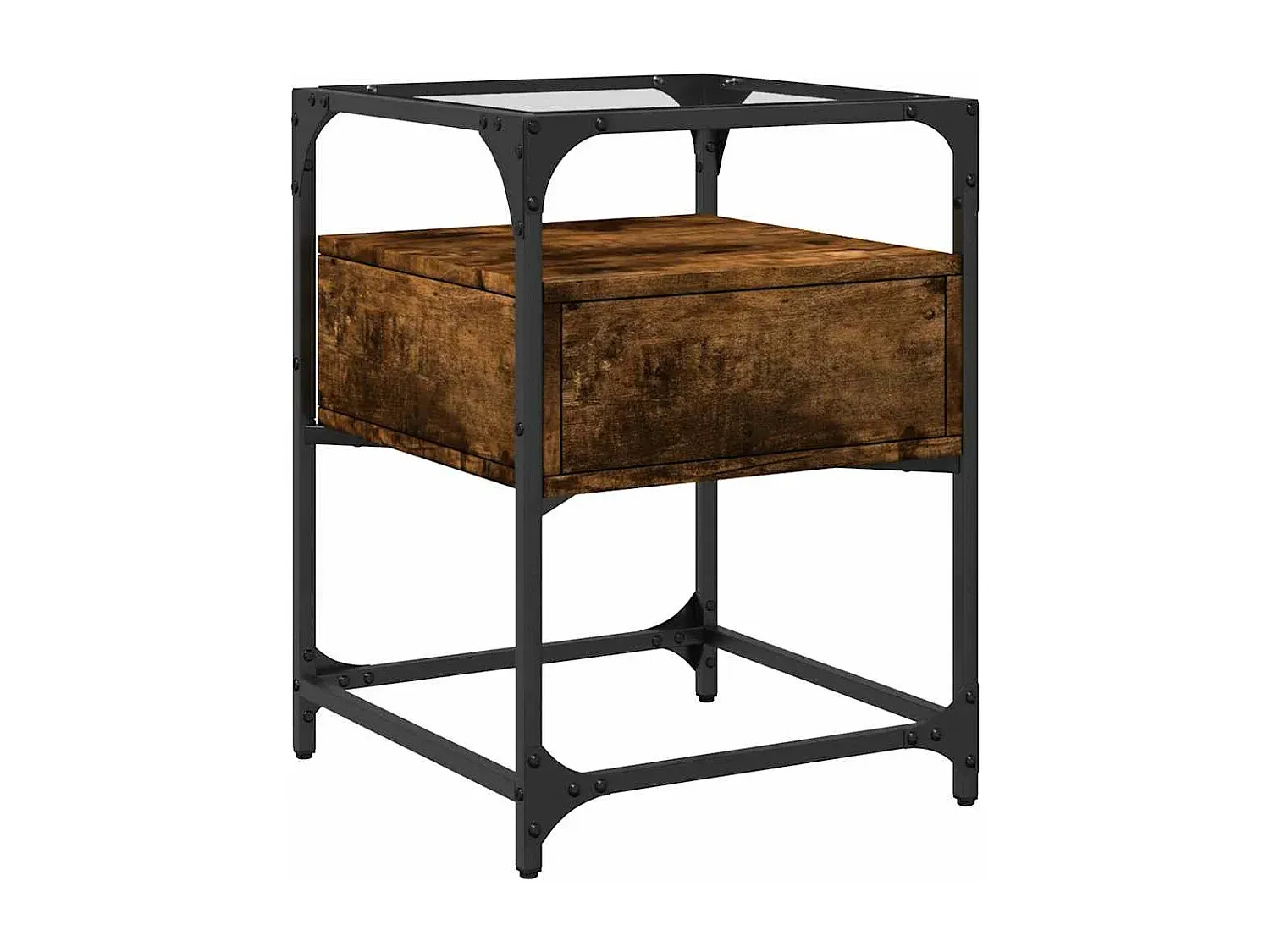 Beistelltische im Set aus Holzwerkstoff, Rauchereiche, 40x40x55 cm