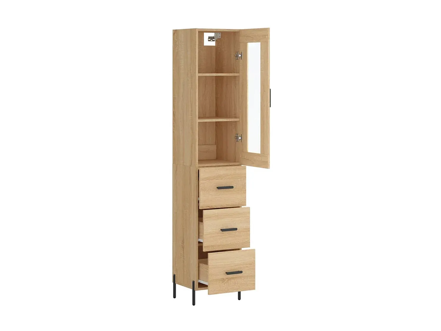 Eleganter Hochschrank aus Sonoma-Eiche Holzwerkstoff 34,5x34x180 cm