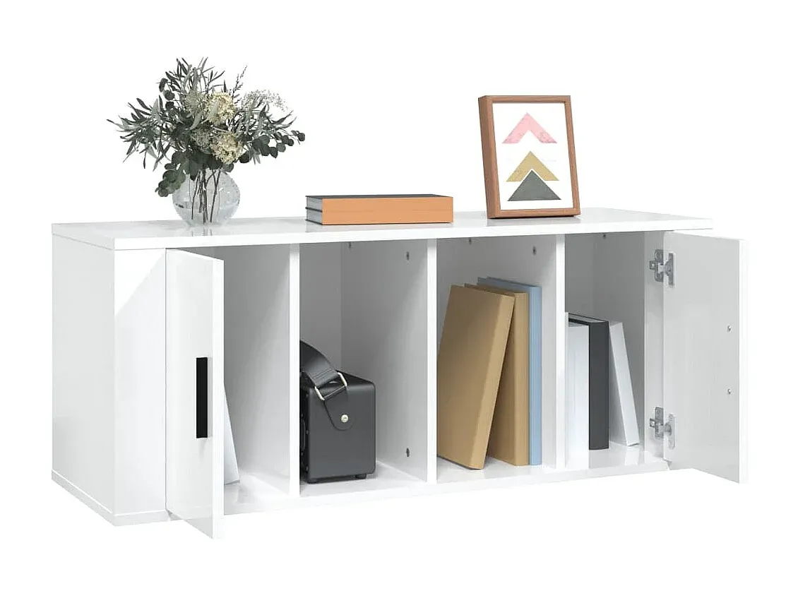 Moderner TV-Schrank in Hochglanz-Weiß