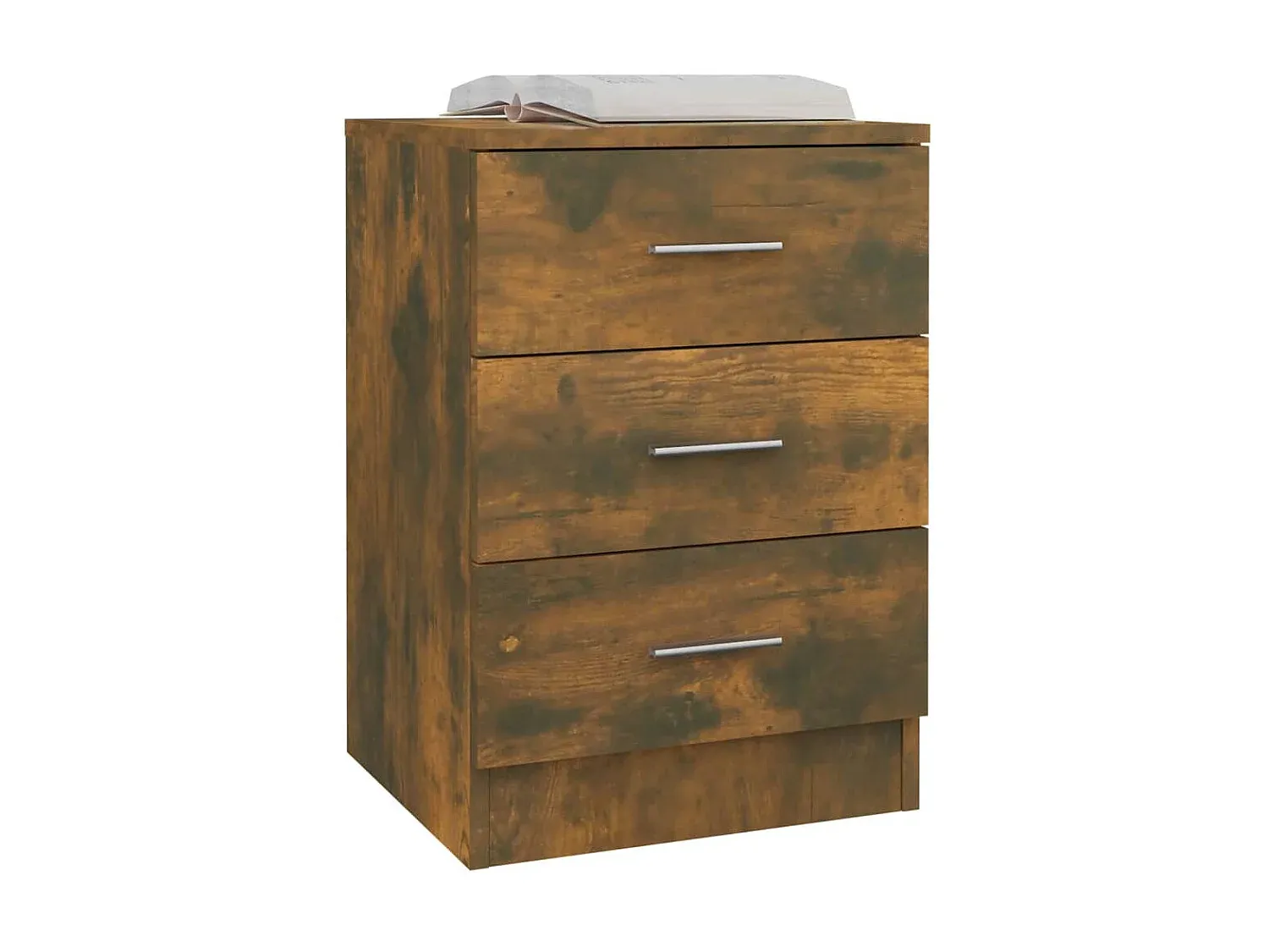 Nachttisch-Set aus Holzwerkstoff, Räuchereiche, 38x35x56 cm