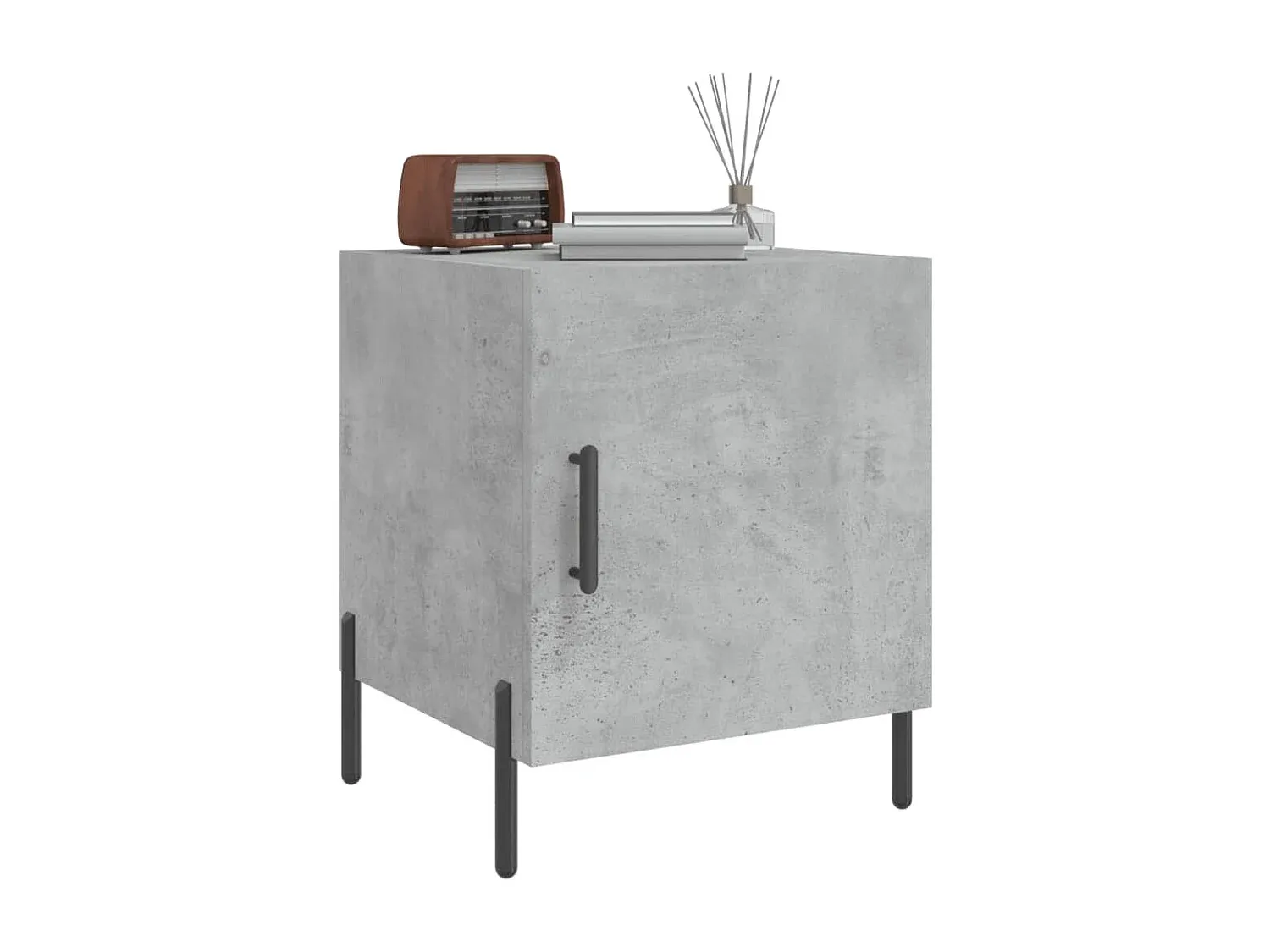 Modernes 2er-Set Nachttische in Betongrau aus Holzwerkstoff