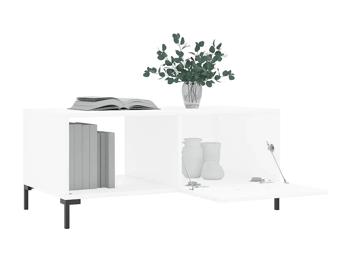 Moderner weißer Couchtisch aus Holzwerkstoff 90x50x40 cm