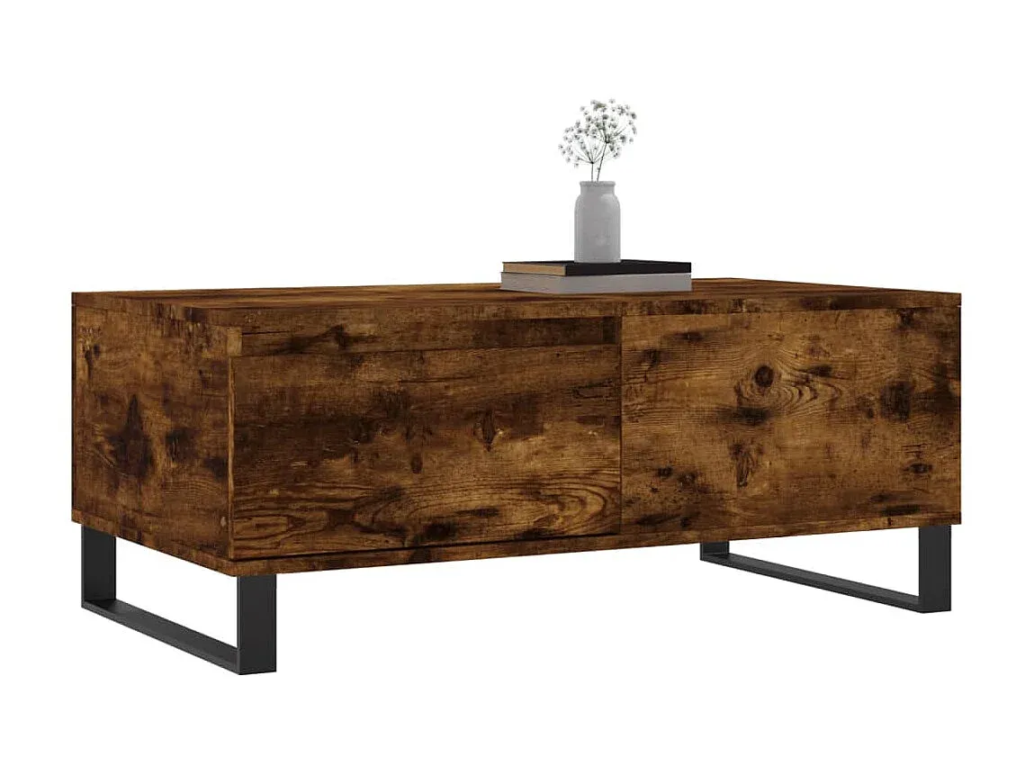 Moderner Couchtisch aus Räuchereiche 90x50x36,5 cm