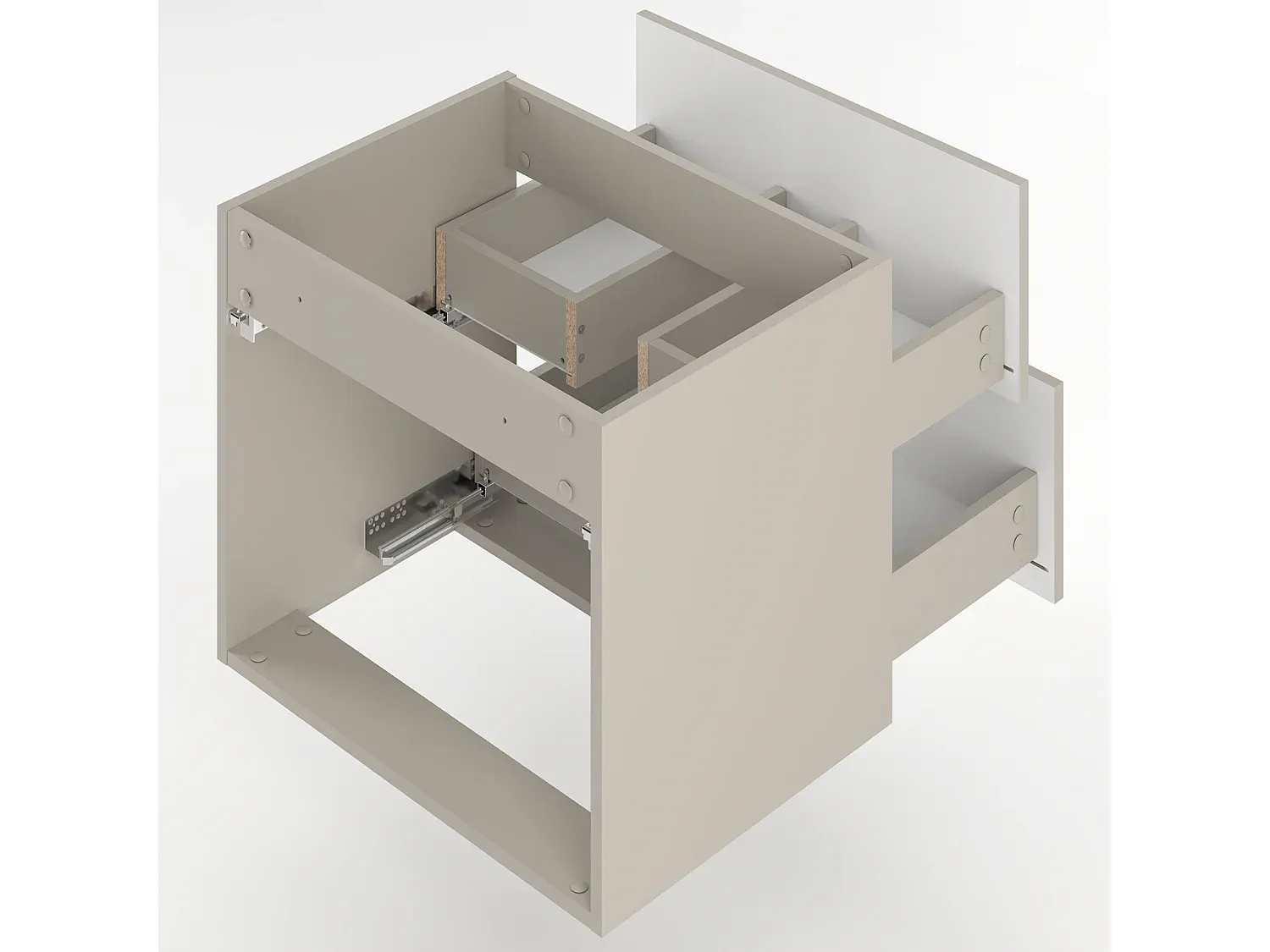 Badezimmerset mit Waschbecken und Hochschrank, 60 cm
