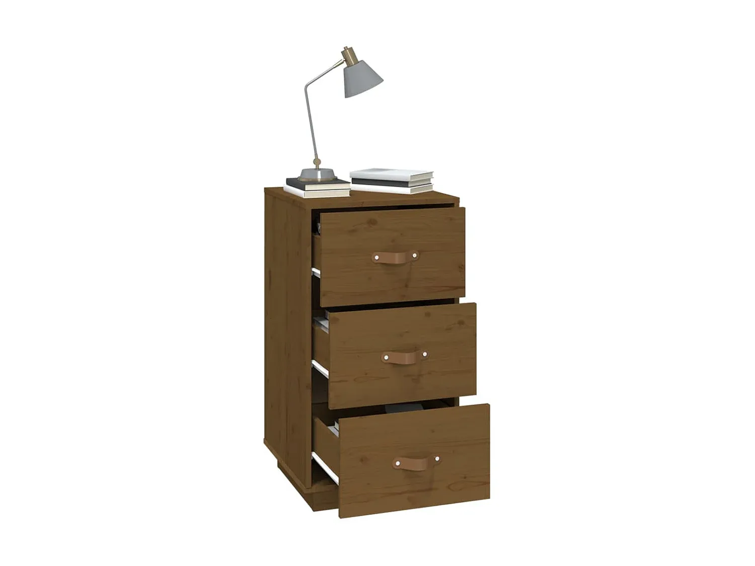 Nachttisch-Set aus Kiefernholz in Honigbraun