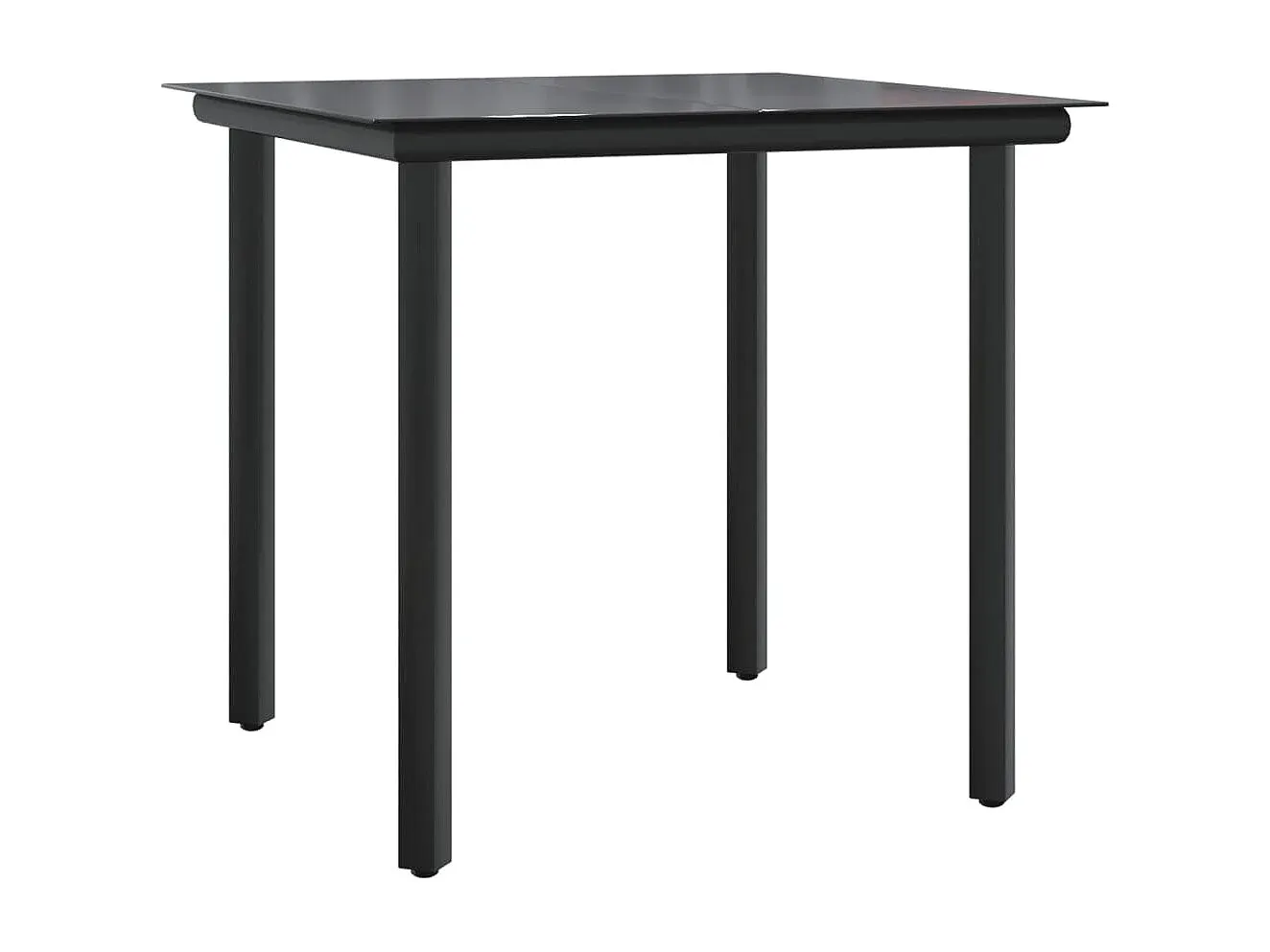 Garten-Essgruppe aus Stahl und Textilene in Schwarz, dreiteilig