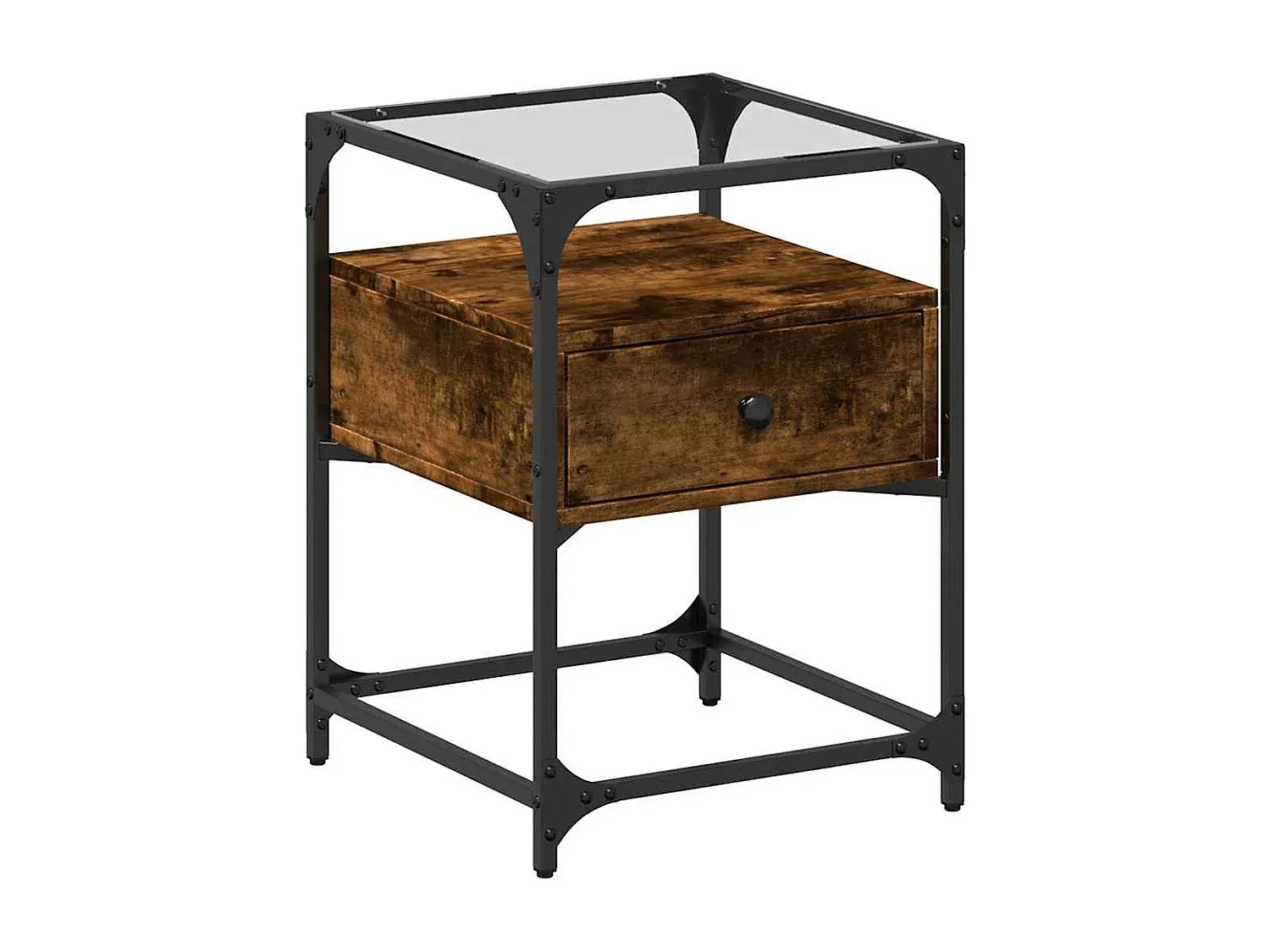 Beistelltische im Set aus Holzwerkstoff, Rauchereiche, 40x40x55 cm