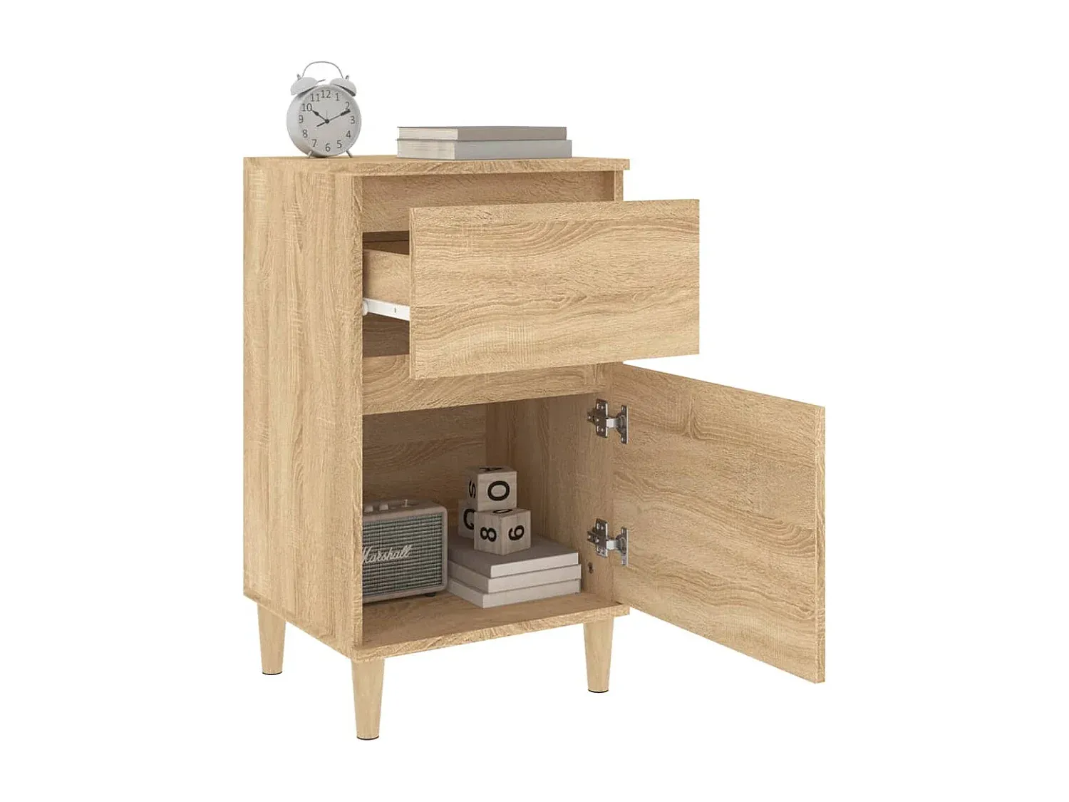 Moderner Nachttisch in Sonoma-Eiche 40x35x70 cm