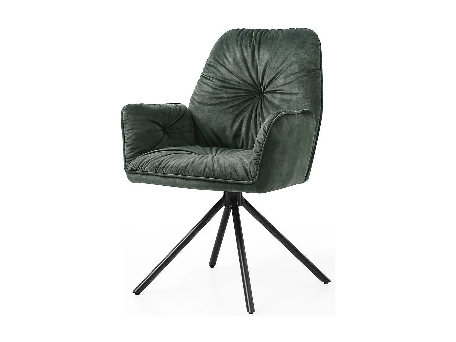 Moderner drehbarer Stuhl in Dunkelgrün und Schwarz