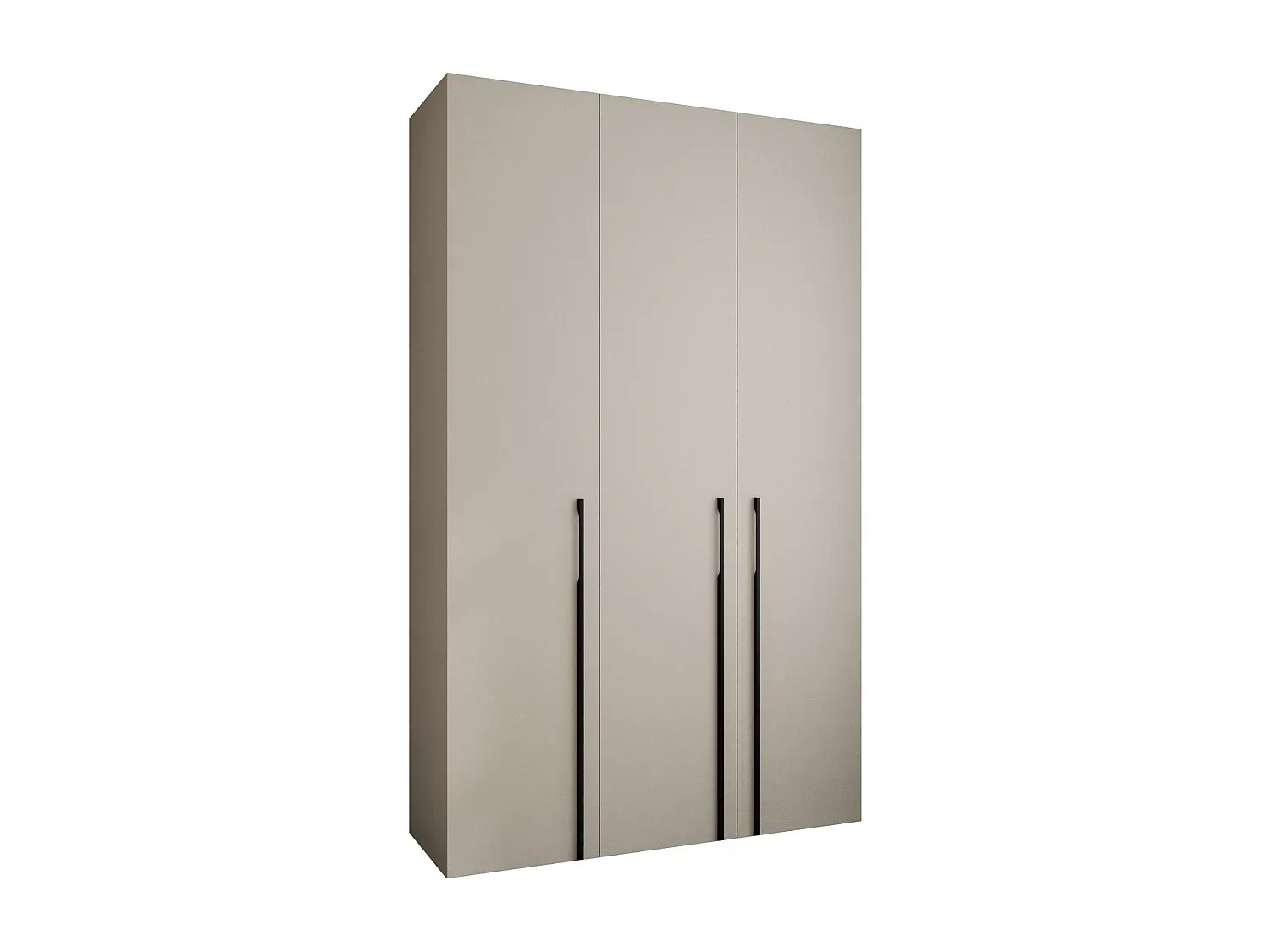 Moderner Drehtürenschrank mit drei Türen in Kaschmir und Schwarz