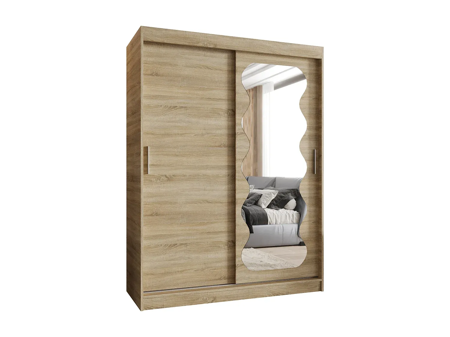 Schwebetürenschrank mit Sonoma Eiche Dekor, 2-türig