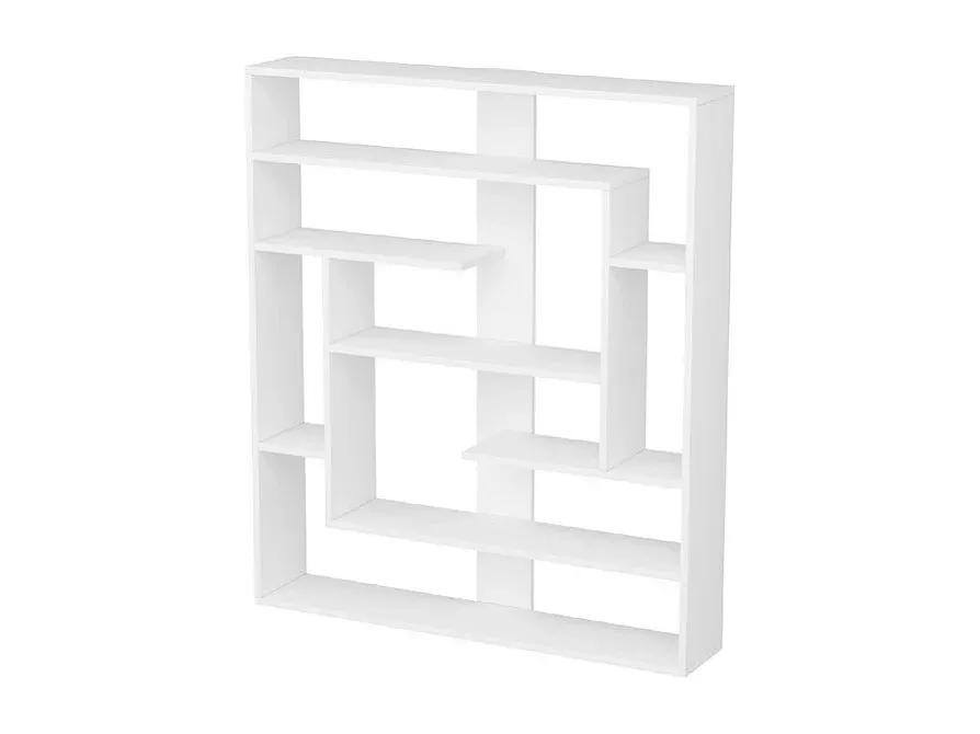 Weißes Standregal mit 4 Ebenen, 114x132x22 cm