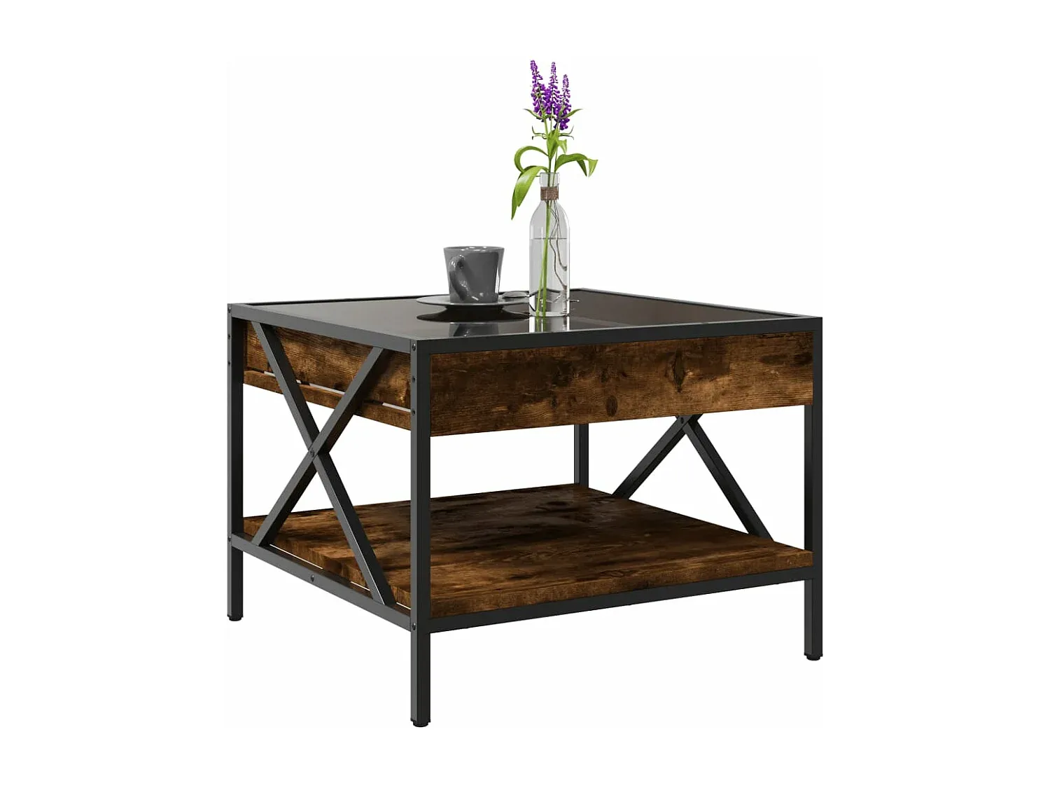 Beistelltisch mit LED-Beleuchtung 50x50x38 cm