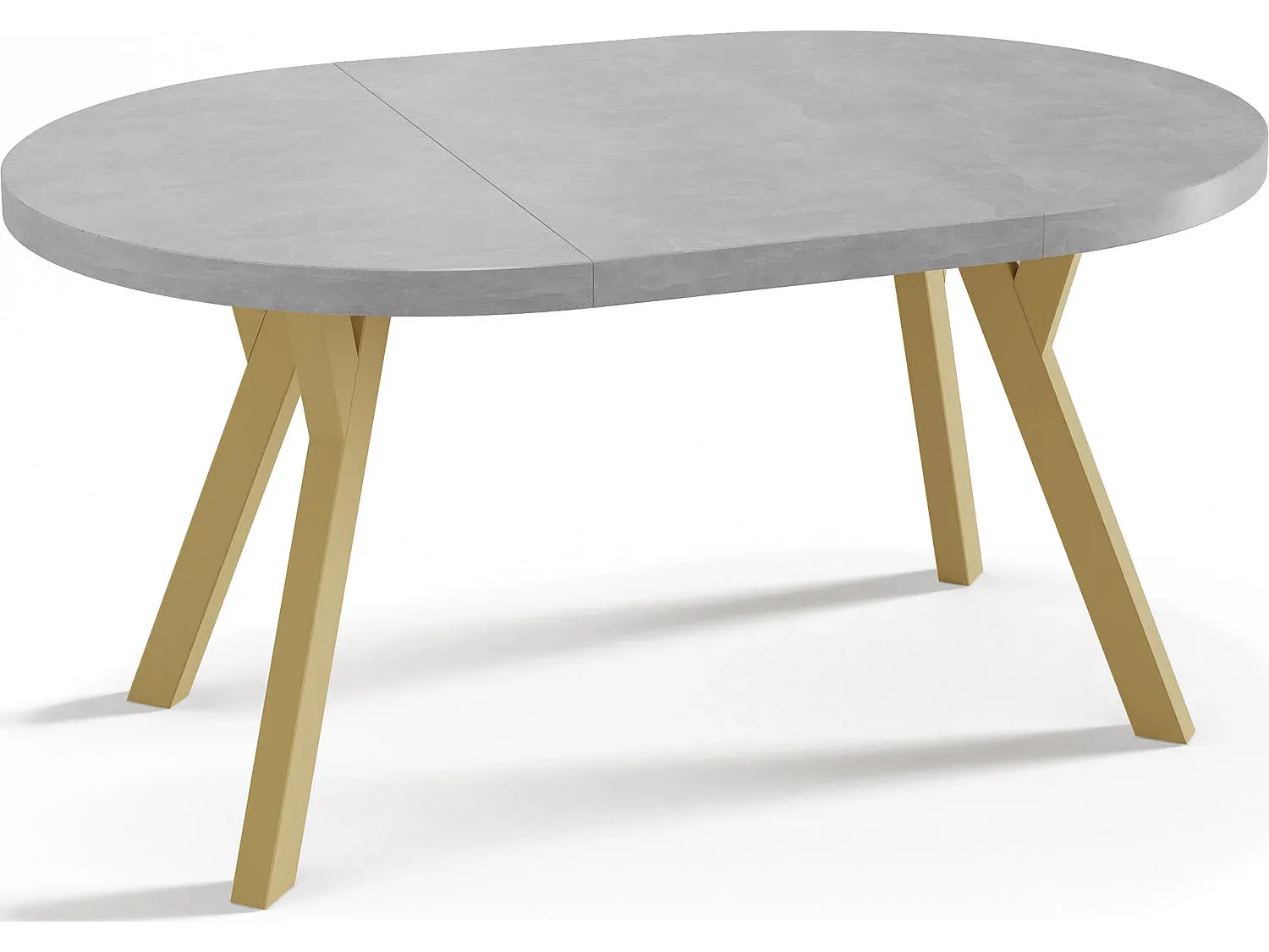 Runder Ausziehbarer Esstisch mit Goldenen Beinen für 6-8 Personen