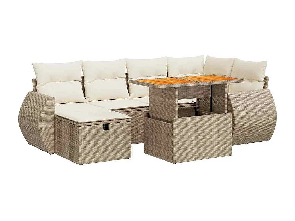 Moderne Gartenmöbel-Set mit Kissen, Beige